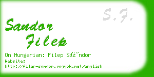 sandor filep business card